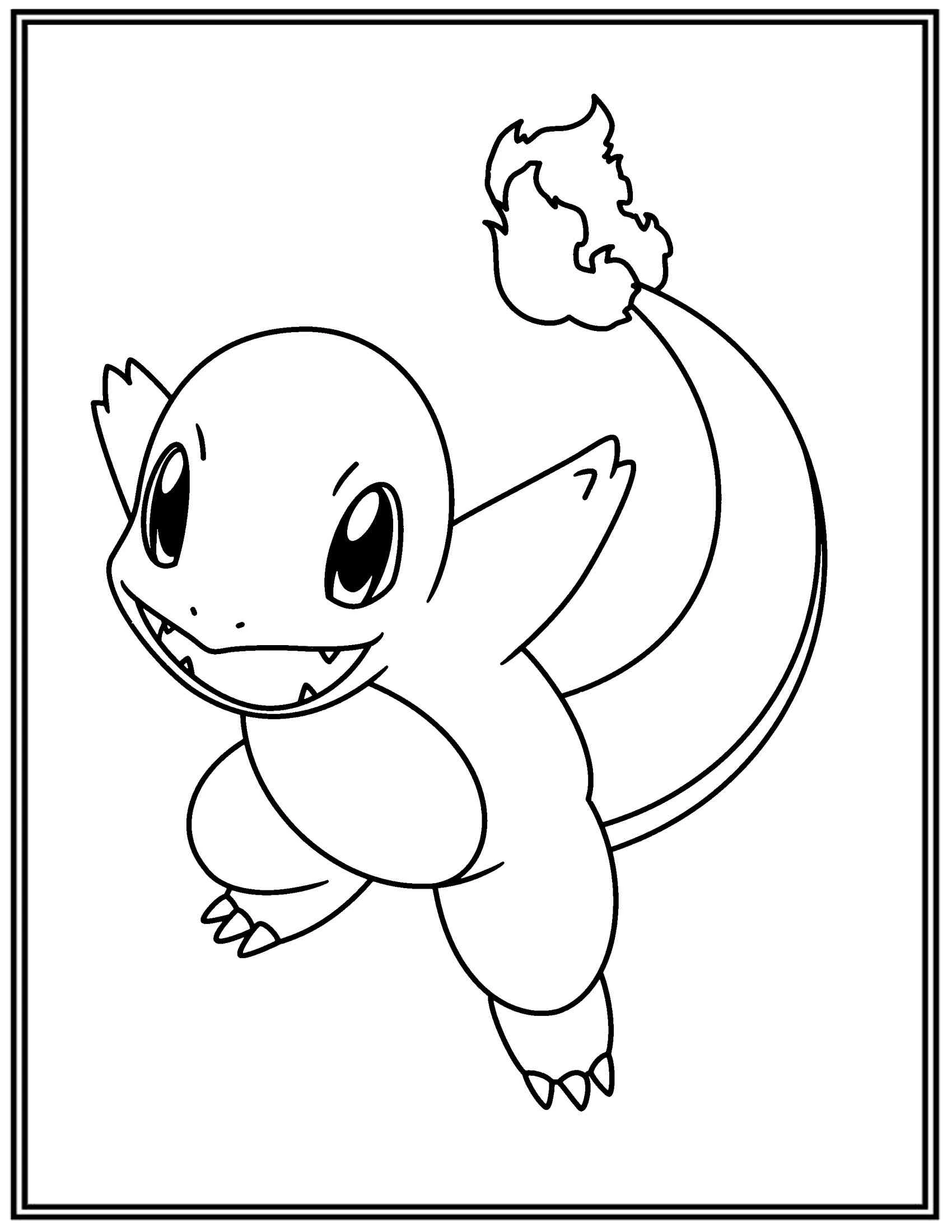 Cute Charmander Coloring Pages 1